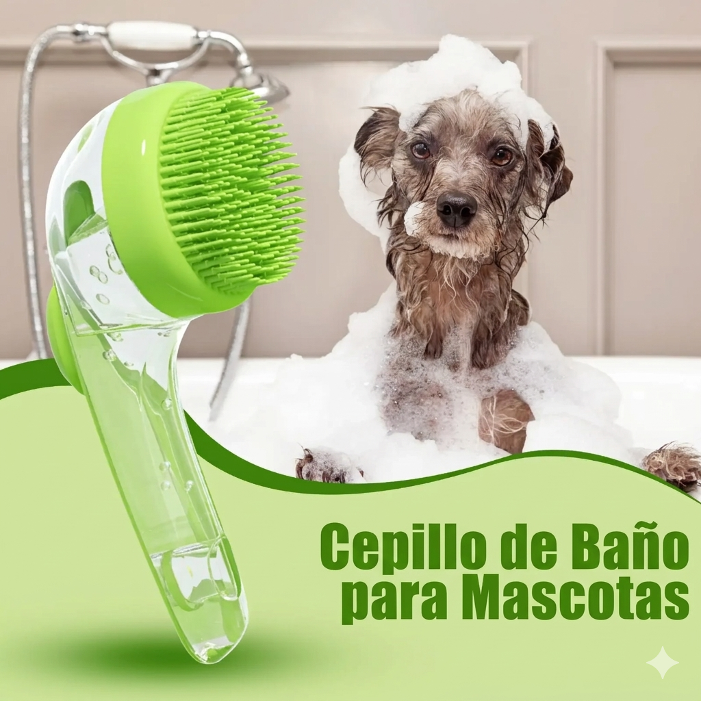 Cepillo de Baño Ergonómico Mascotaza – Dispensador de Champú y Masajeador de Silicona