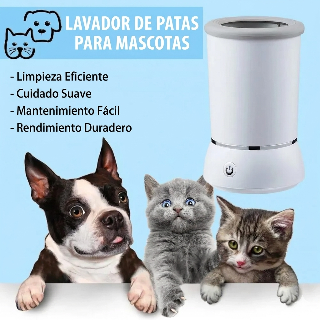 Limpiador de Patas Portátil Mascotaza – Masaje Suave de Silicona para Perros y Gatos